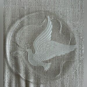 Vintage Clear Glass Dove Plate